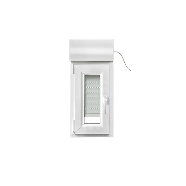 Fenêtre PVC 1 vantail oscillo-battant   volet roulant électrique GoodHome blanc - l.40 x h.75 cm, tirant gauche