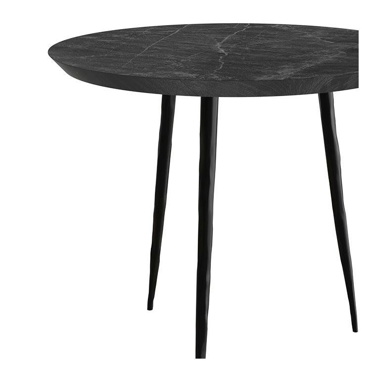 MINIE - Table d'appoint ronde en ardoise et bois D55 cm