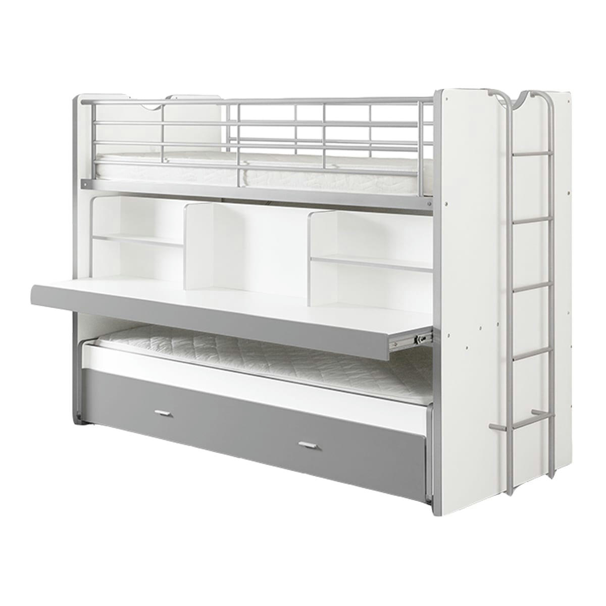BONNY - Lit combiné 80 90x200 sommier inclus gris