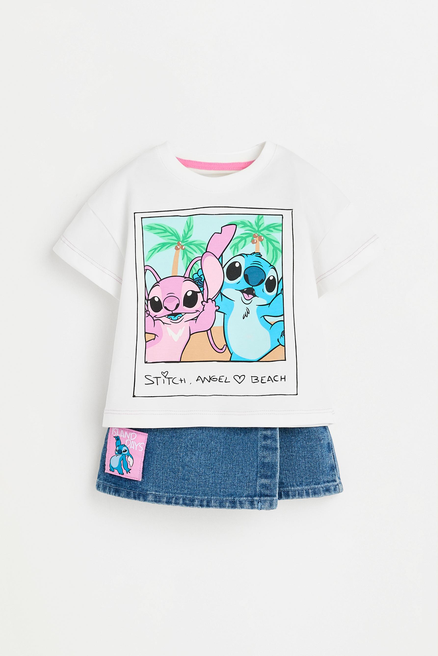 Set Stitch y Ángel ©Disney camiseta y skort denim