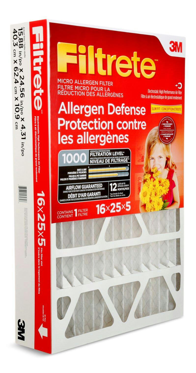 3M Filtrete Micro 1000MPR Filter, 16 x 25 x 5-in