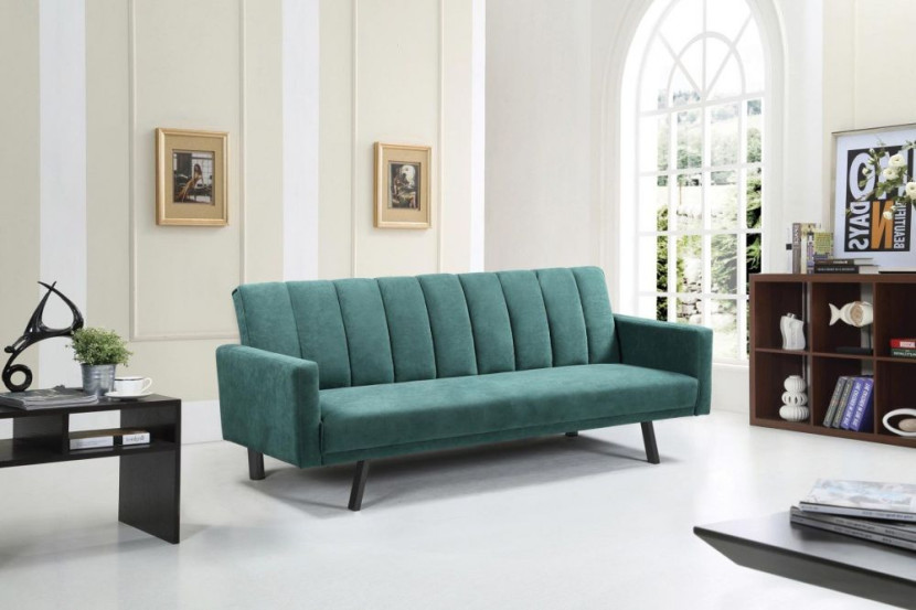 Sofa rozkładana ARMANDO VELVET ciemnozielona
