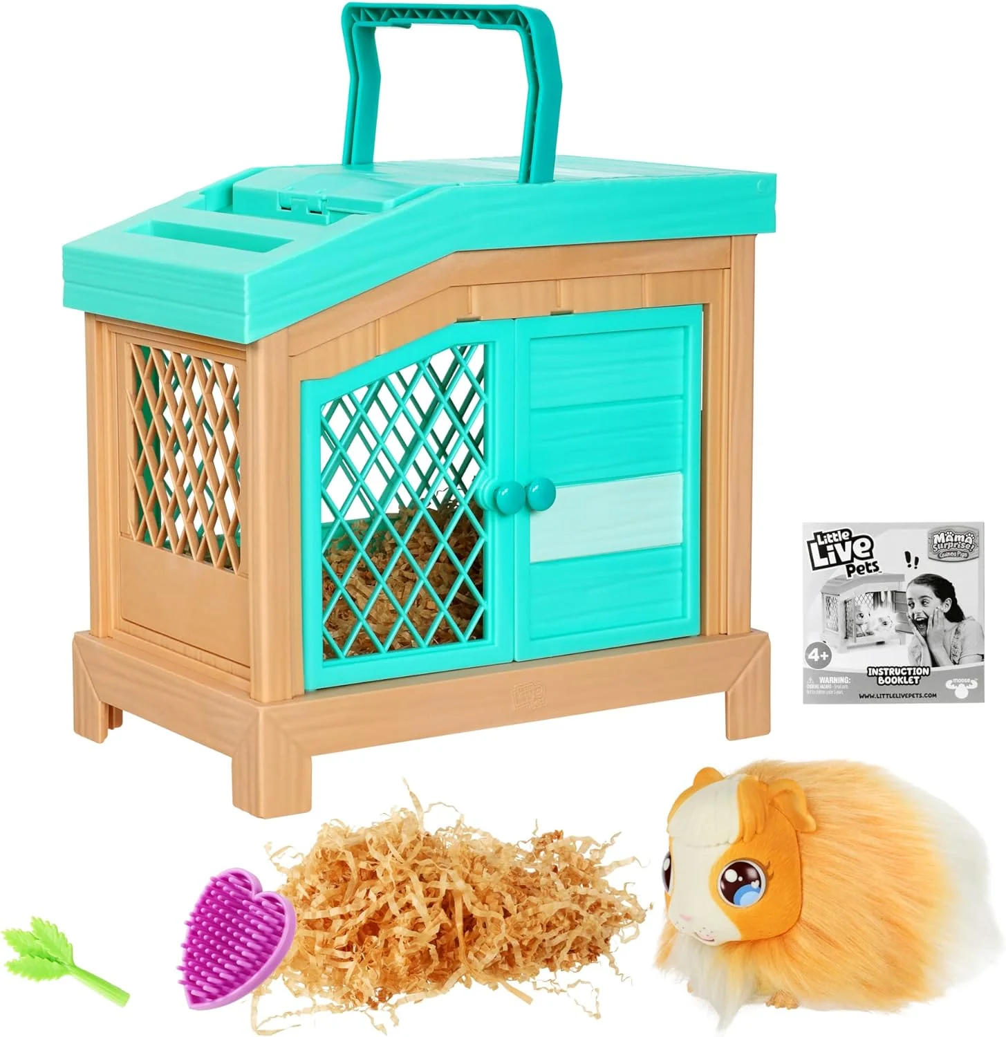 Soft interactive guinea pig and her cage, 20  sounds and reactions