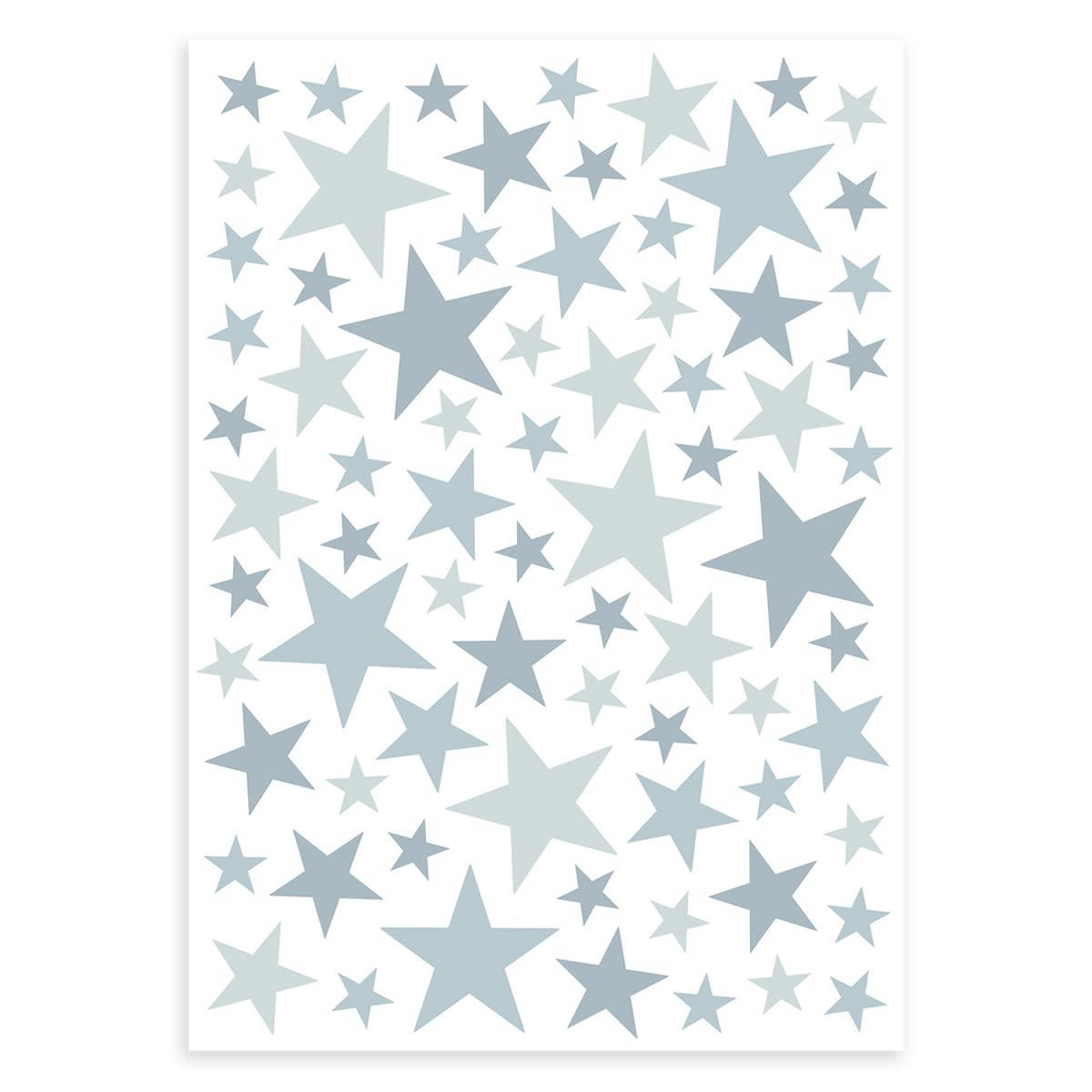 BASIQUE - Stickers étoiles en Vinyle mat Bleu gris