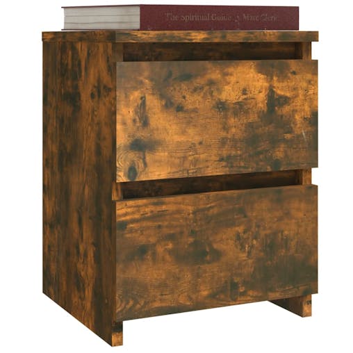 NNEVL Bedside Cabinets 2 pcs Smoked Oak 30x30x40 cm Engineered Wood