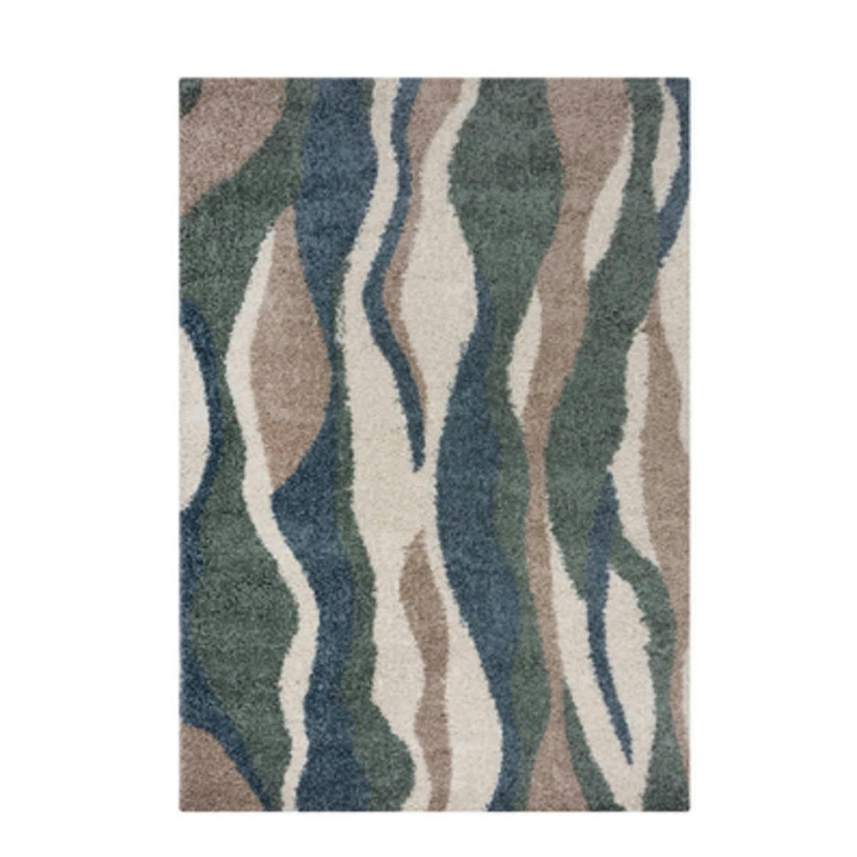 STREAMY - Tapis de salon en polypropylène bleu 160x230 cm