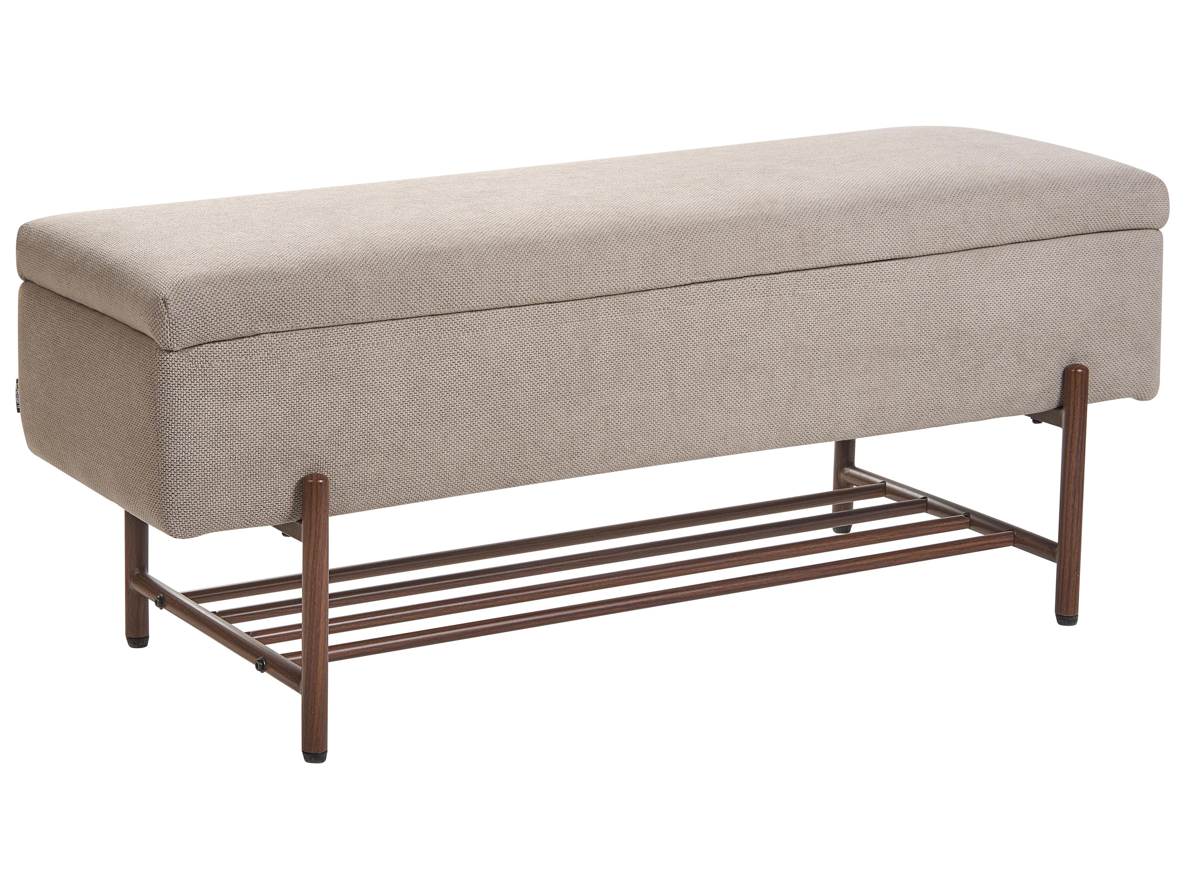 Shoe Bench VAIL Fabric Taupe with Storage
