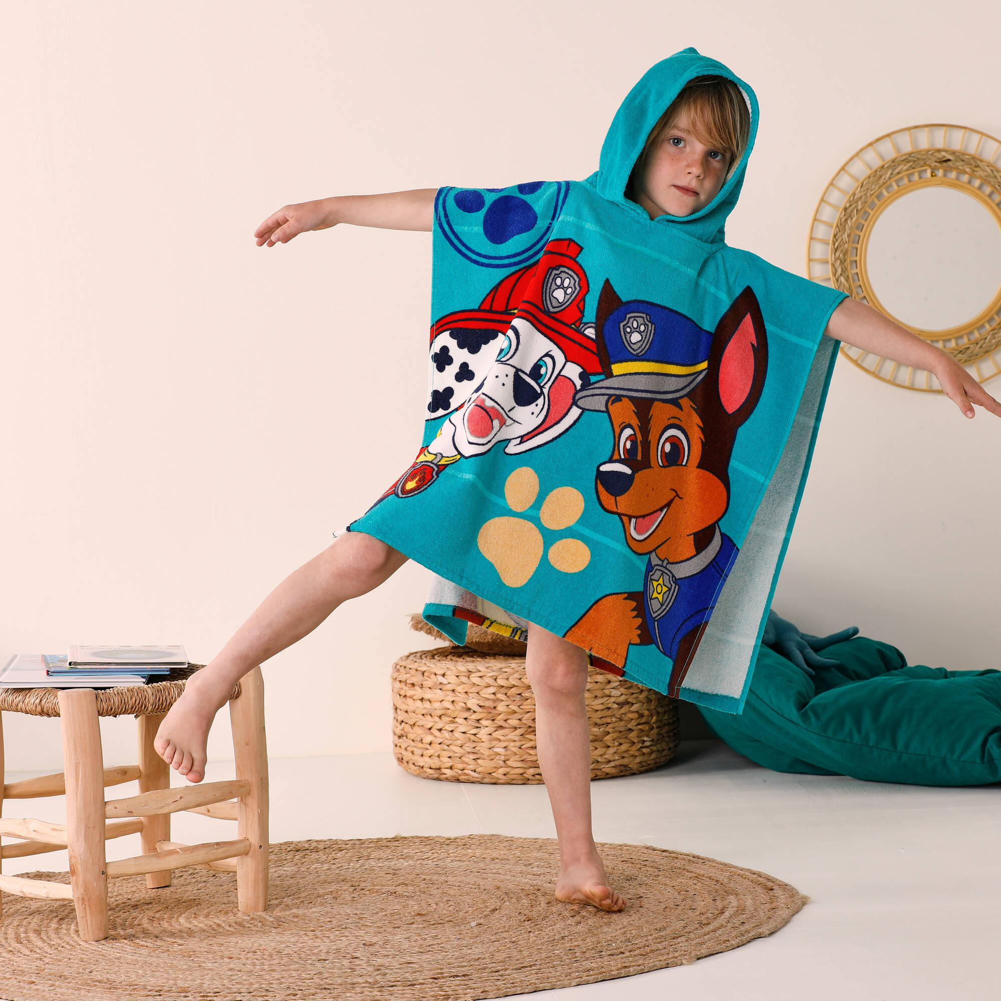 Poncho de bain enfant Pat'Patrouille&reg; éponge et velours coton - 320g/m2