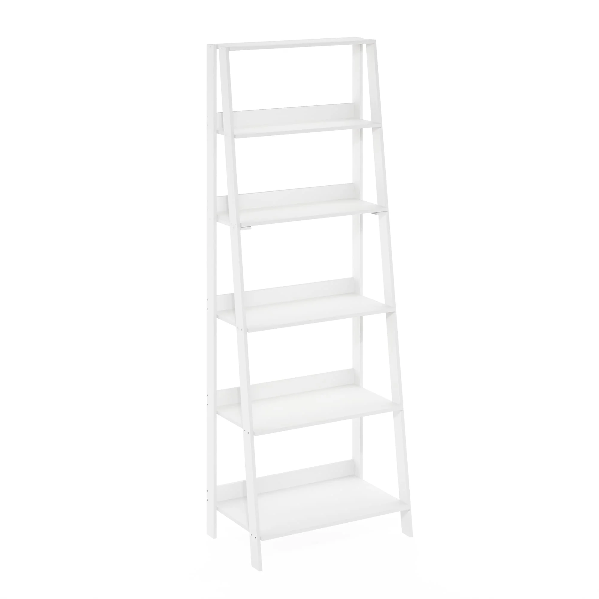 Furinno Ladder Bookcase Display Shelf, 6-Tier, Espresso