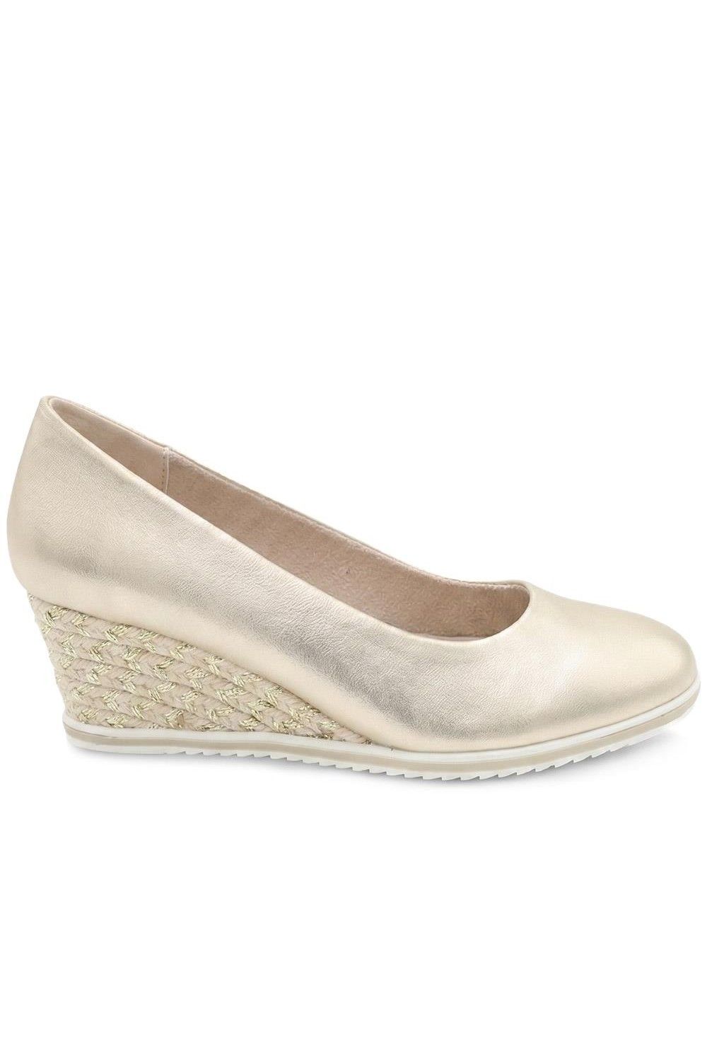 Pavers Wedge Heel Espadrille Trim Pumps