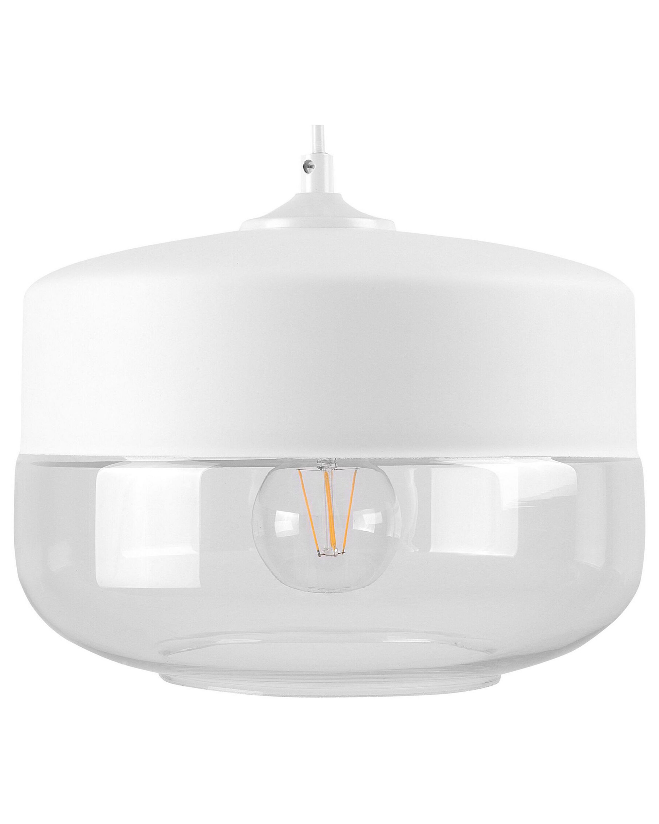 Lampa sufitowa wisząca klosz szkło biała