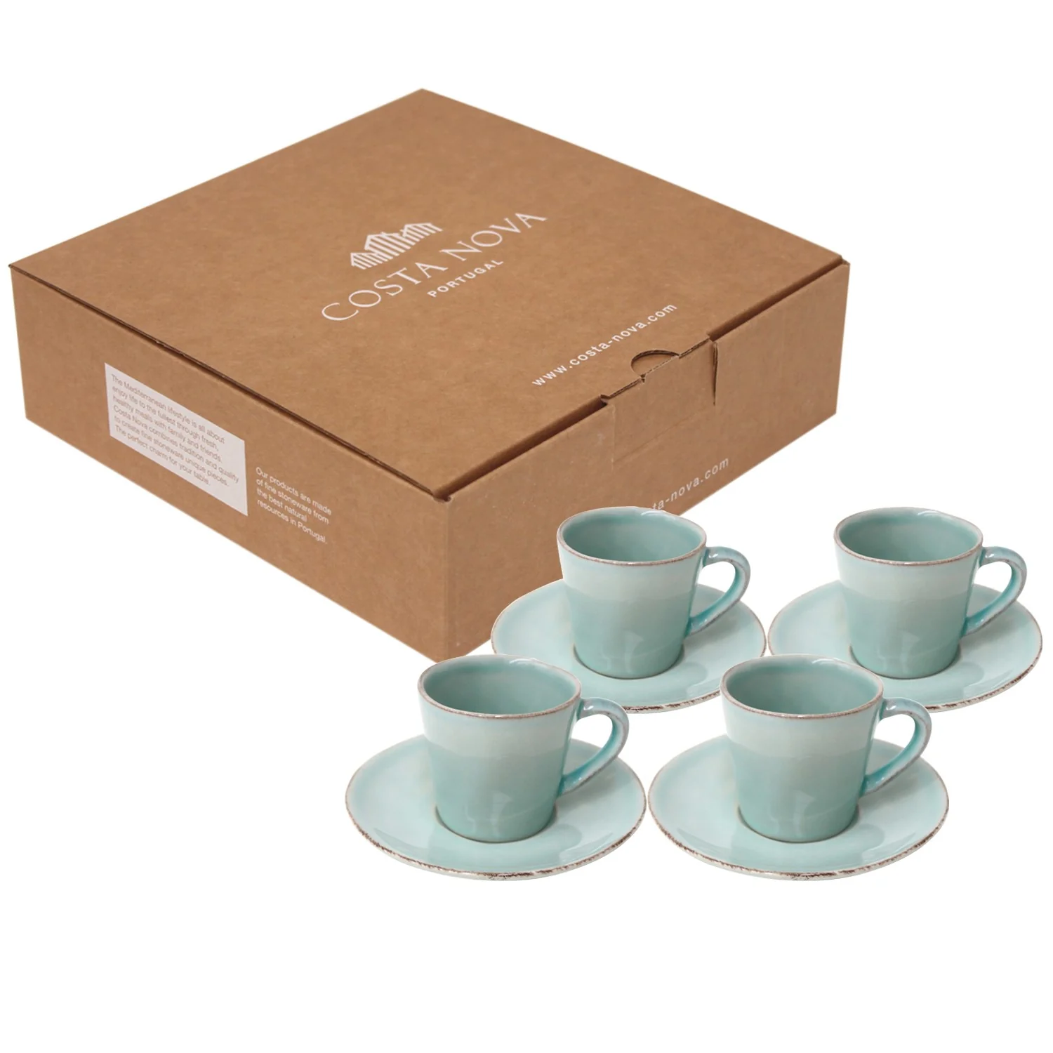Gift 4 Coffee Cups and Saucers 0.07 L Nova