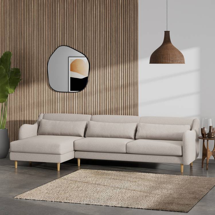 Habitat Turnmill Left Hand Corner Sofa - Stone