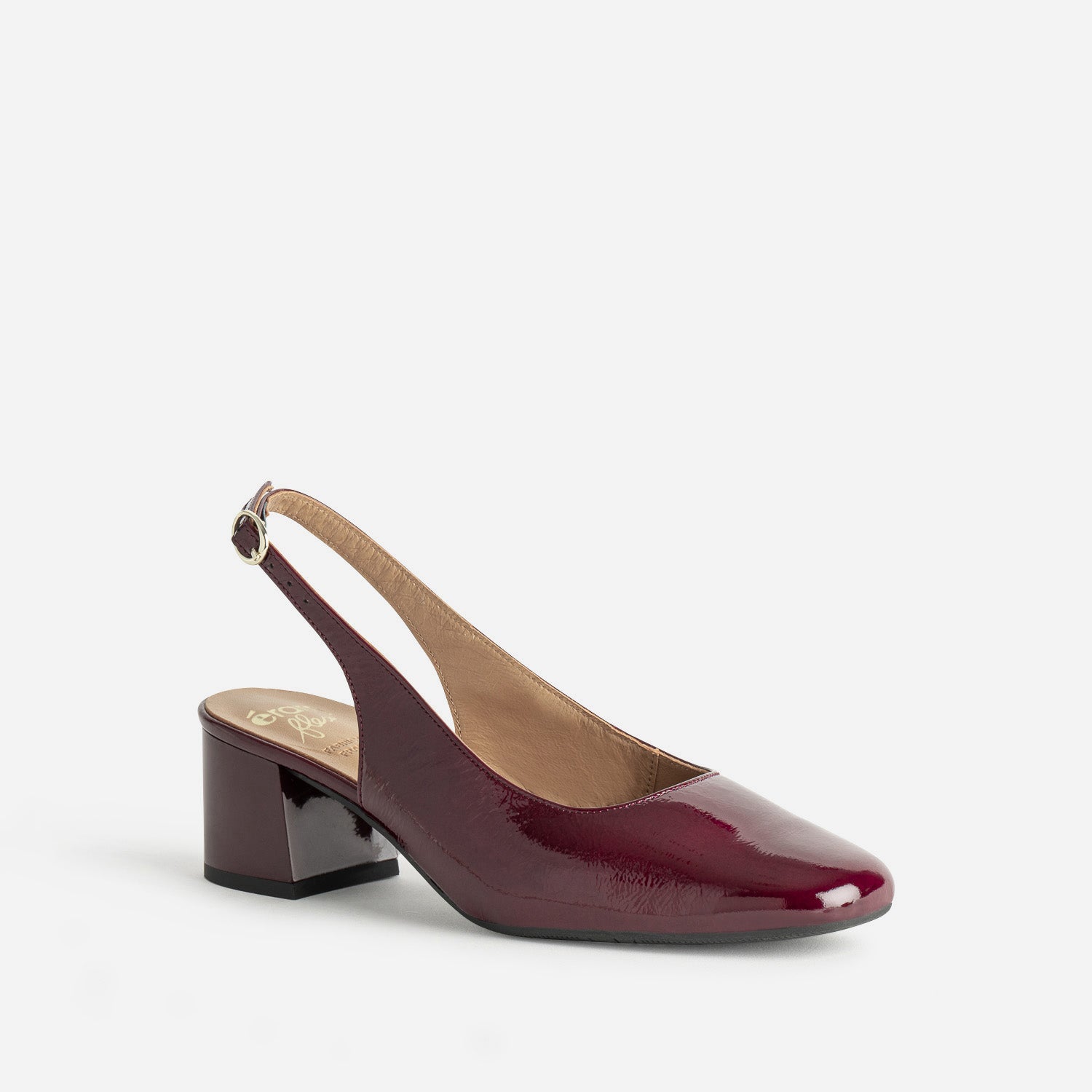 Escarpin slingback ERAM FLEX bordeaux cuir verni