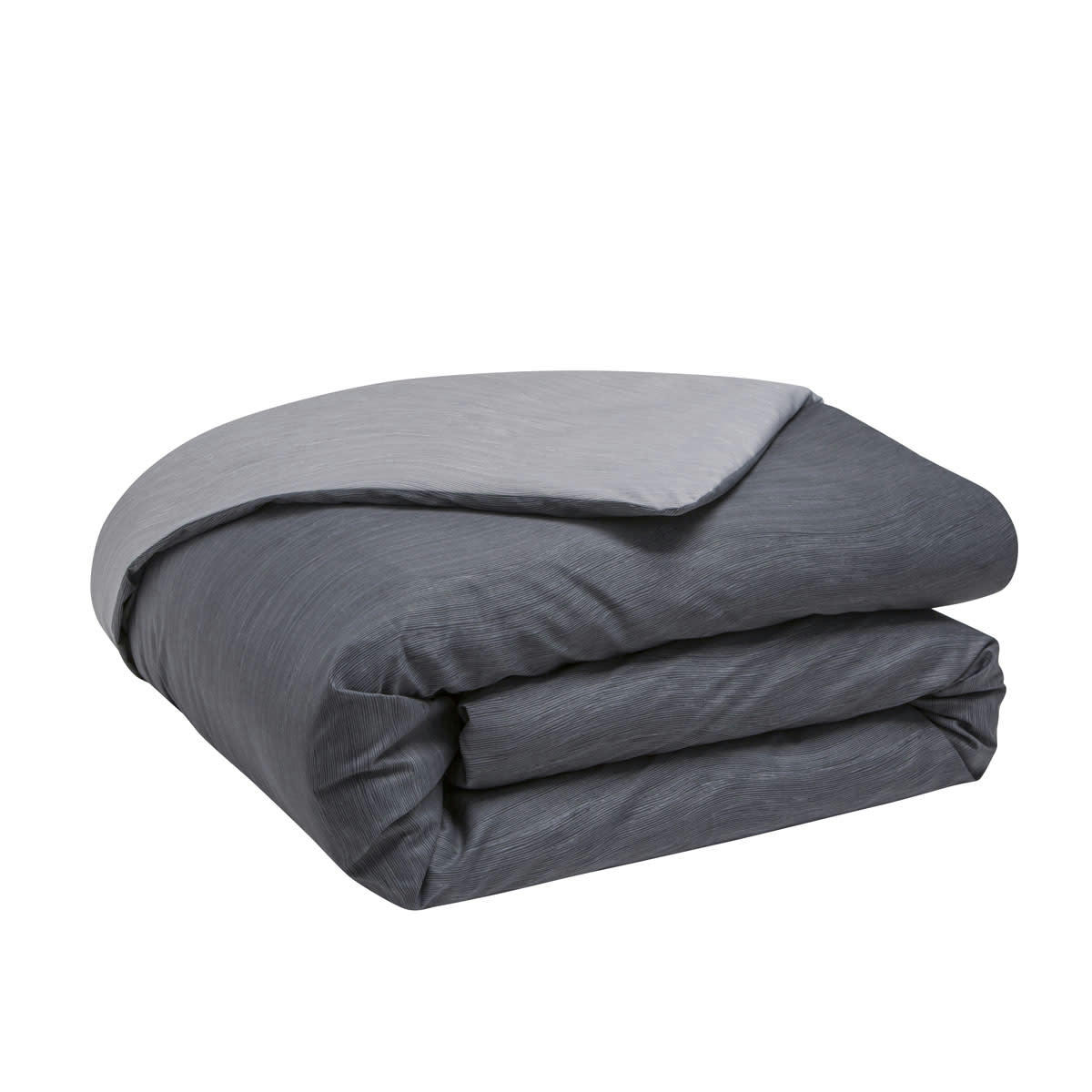 VAGUE - Housse de couette bicolore en polyester gris 260x240