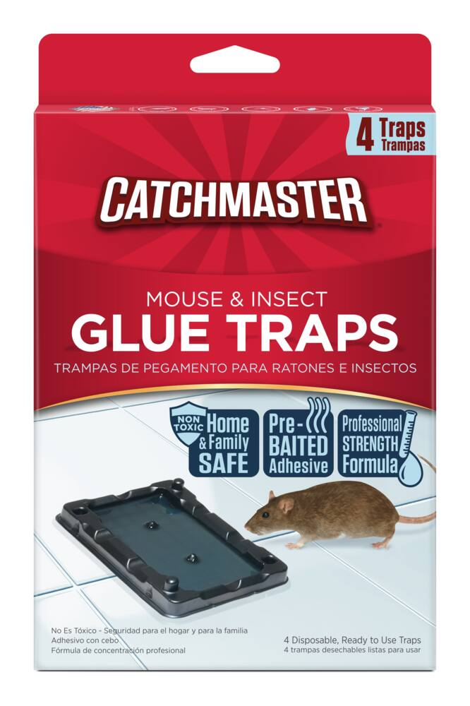 Catchmaster Indoor Mouse & Insect Glue Traps, Non-Toxic, 4-pk