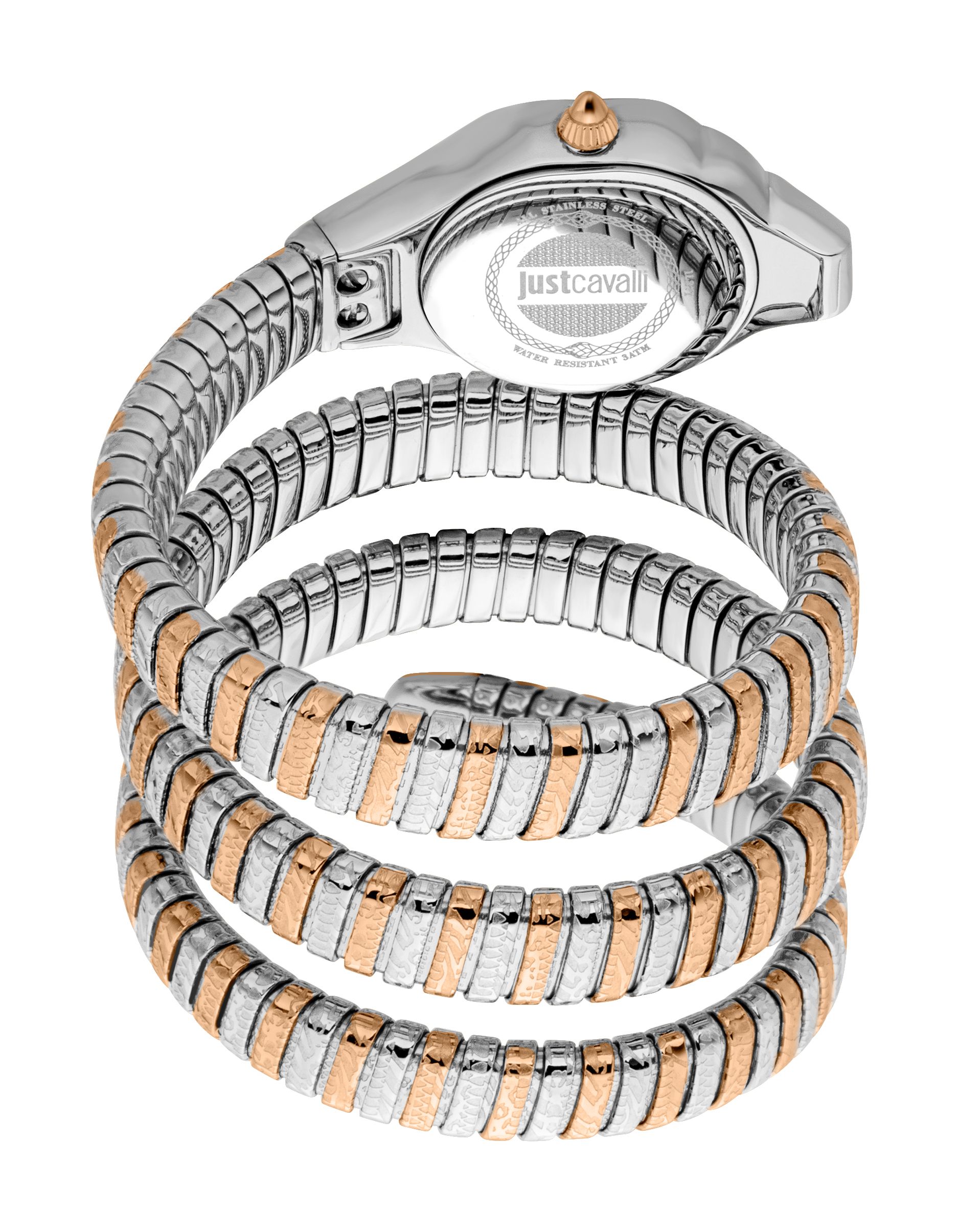 Just Cavalli Ravenna Quartz Silver and Rose Gold Dial Watch