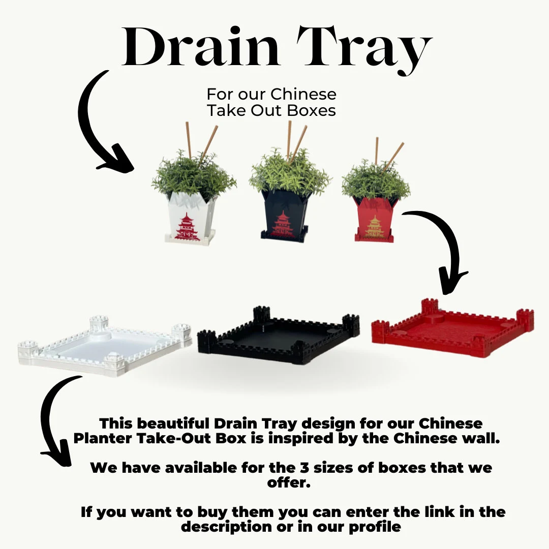 Chinese Planter Take-Out Box - FREE TWO CHOPSTICKS - Chinese Take out Planter | 3D printed planter