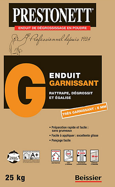 Enduit garnissant Prestonett 25kg blanc