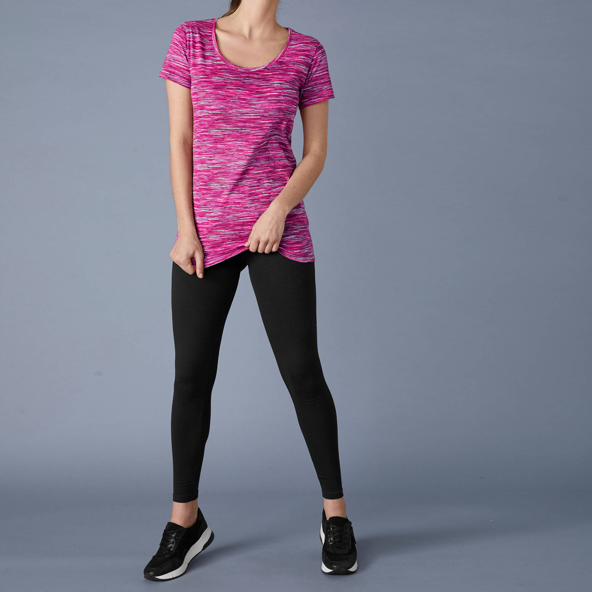 Legging uni maille taille élastiquée