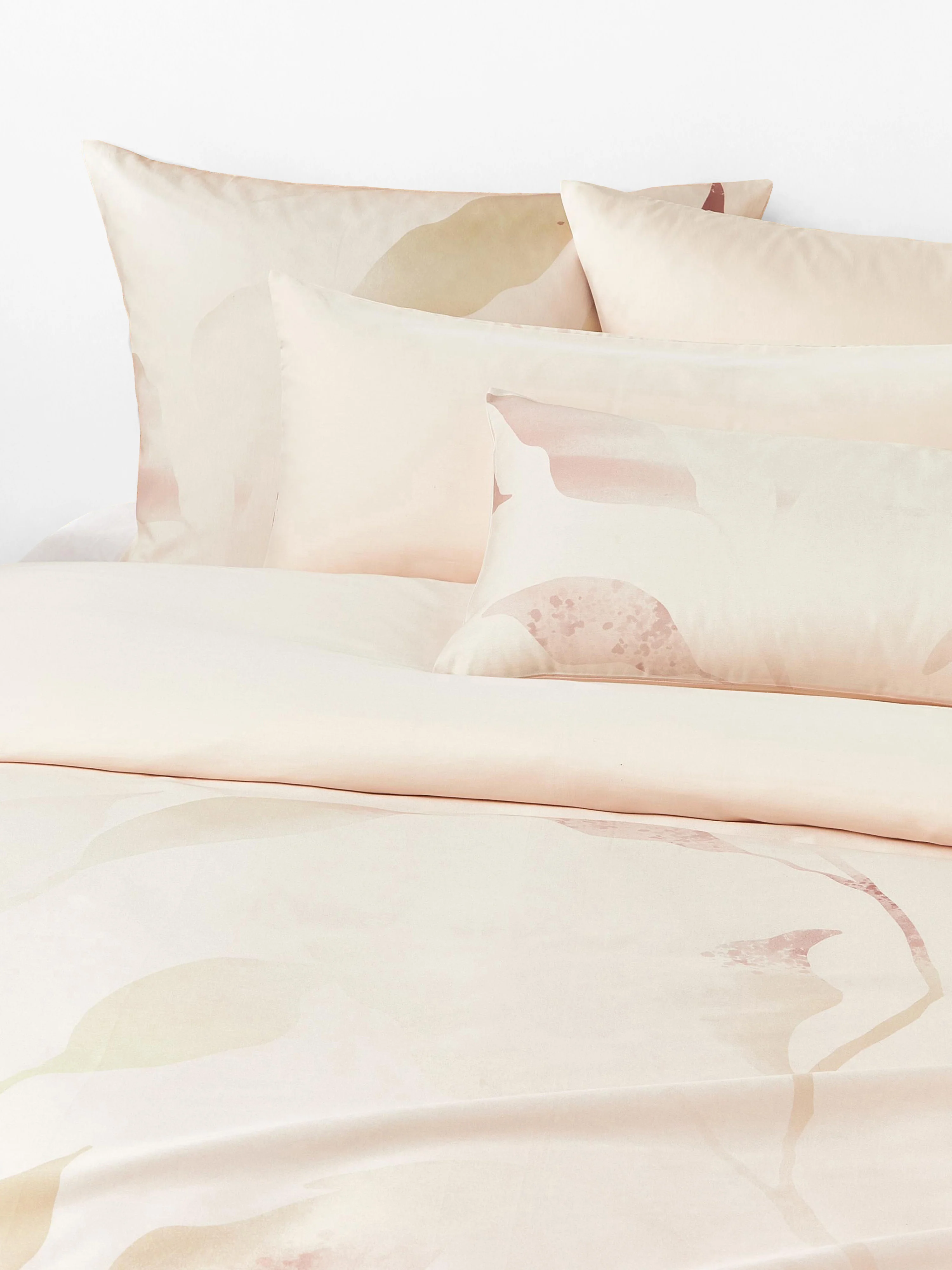 Baumwollsatin-Kopfkissenbezug Marino mit floralem Print