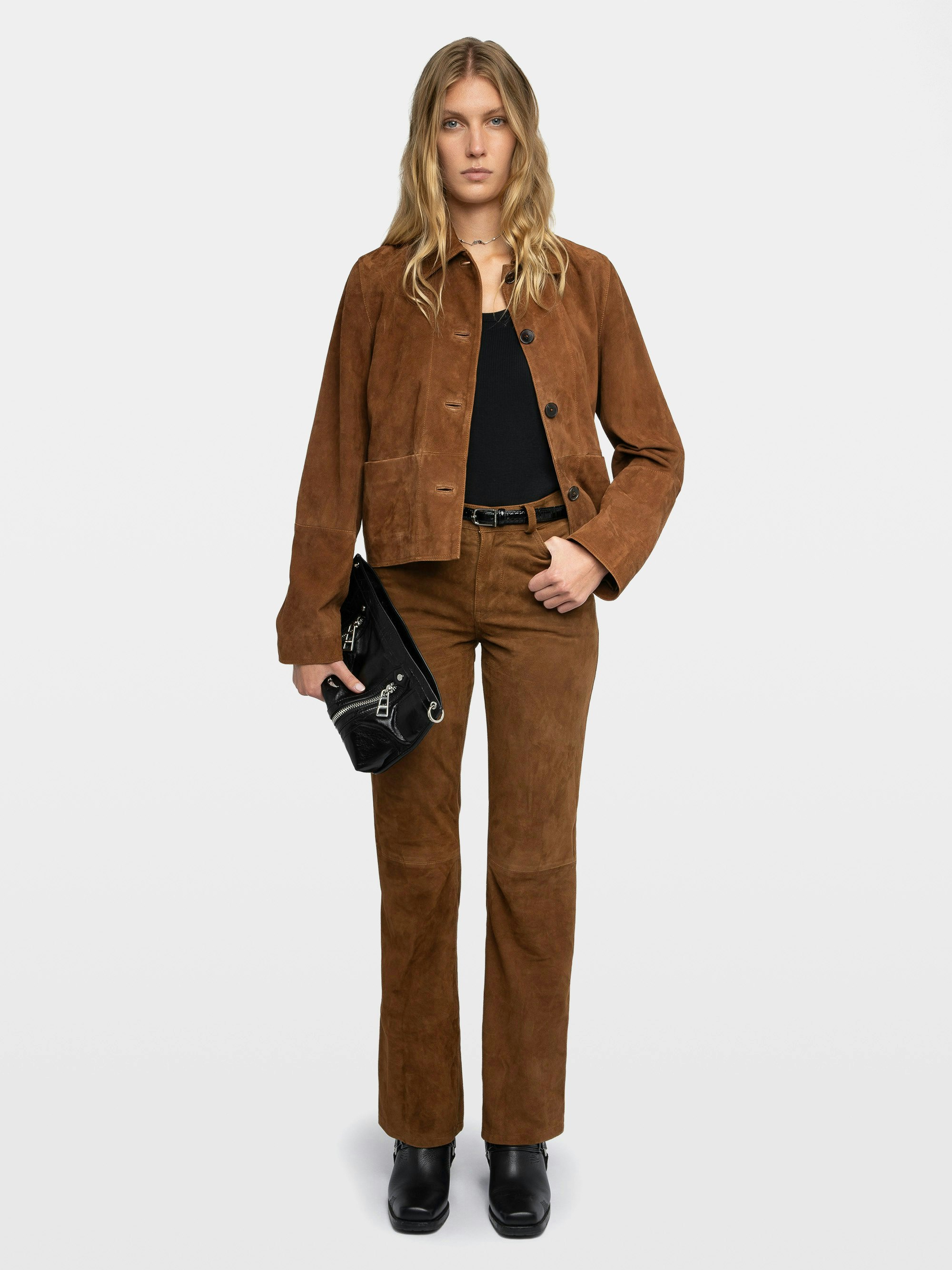 Pantalon Pistol 100% Cuir Suede