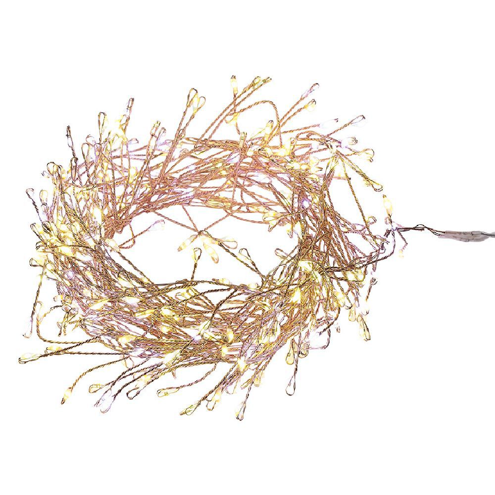 Guirlande lumineuse extérieur 300 LED blanc chaud et multicolore 2,4 m