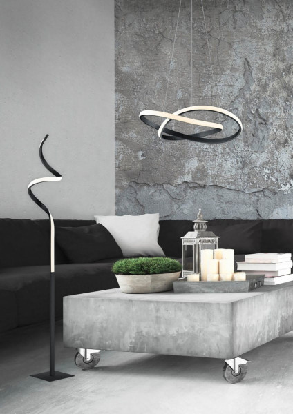 Lampa podłogowa COURSEczarno-biała LED 1x11W Ciepła biel 950lm RL