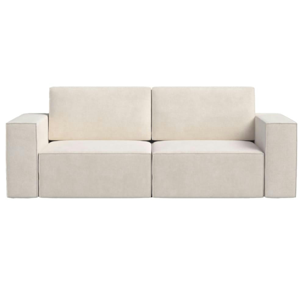 MAIJE - Canapé-lit 2 places en tissu beige