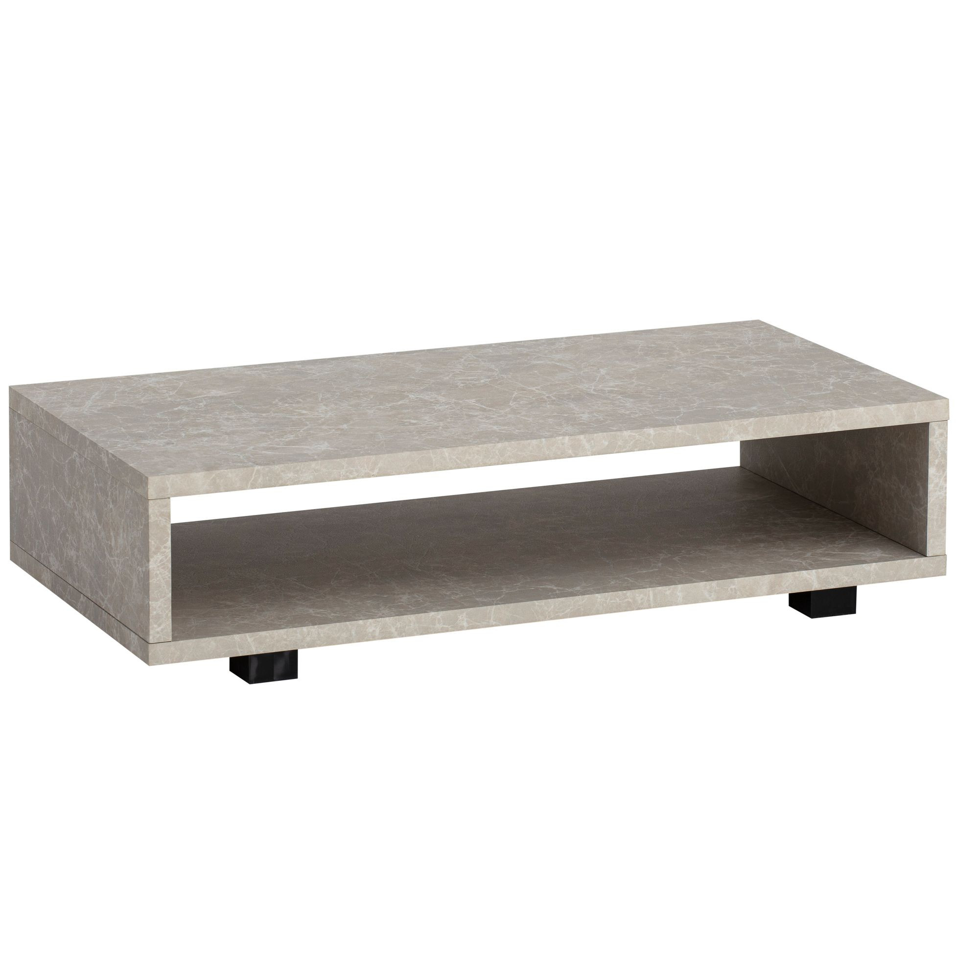Stolik Kawowy 100x50x25 cm z Półką Nowoczesny Duży MDF do Salonu