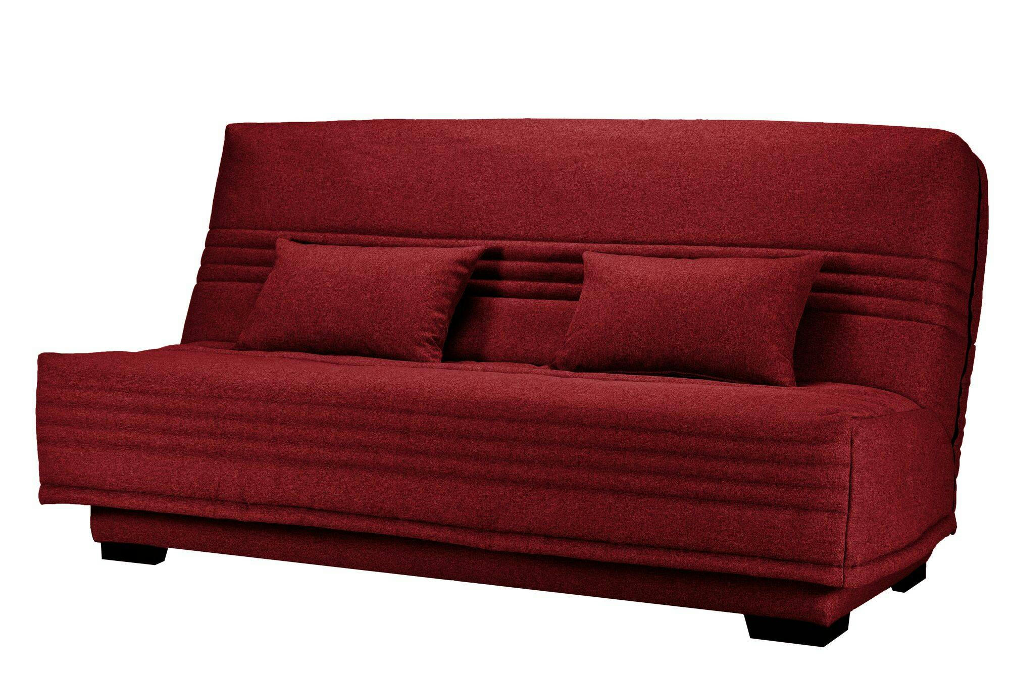 GUIDEL - Banquette clic-clac, matelas 17 cm en tissu polyester griotte