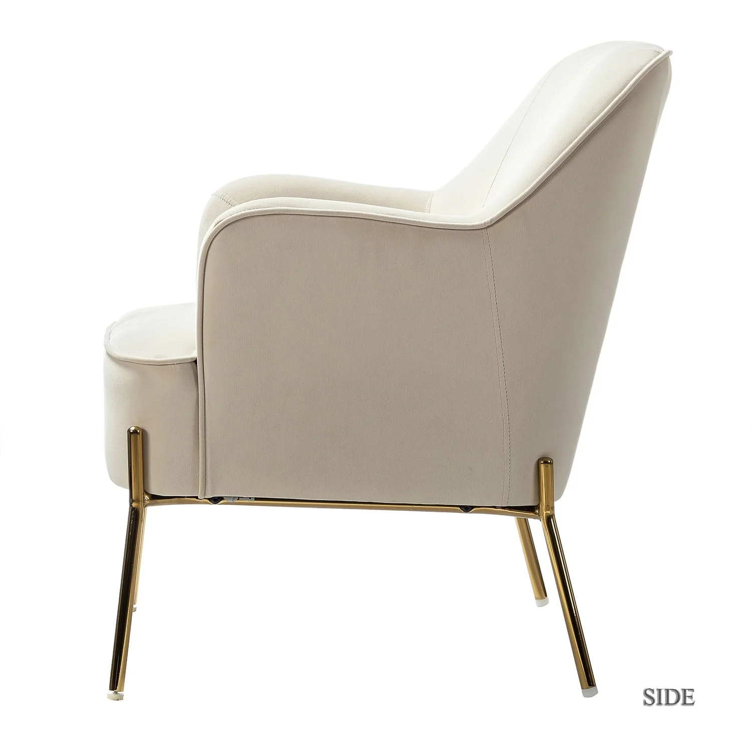 Marina Modern Velvet Accent Chair with Golden Legs Set of 2 by HULALA HOME