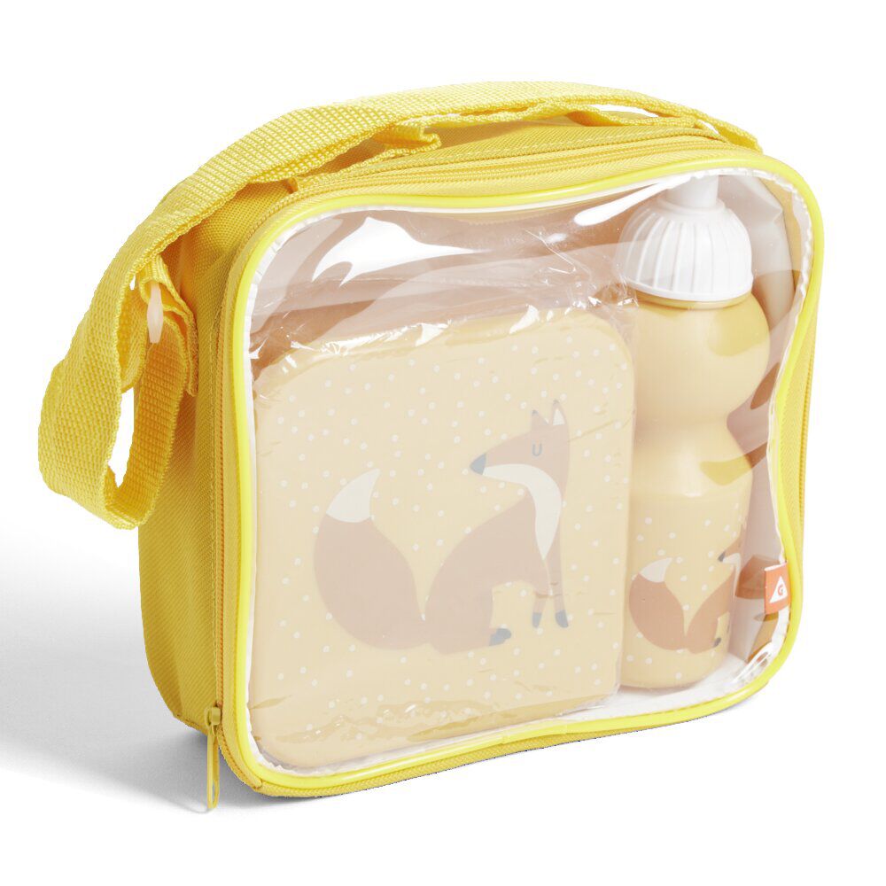 Lunchbox enfant 720ml avec gourde 350ml et sac de transport renard orange