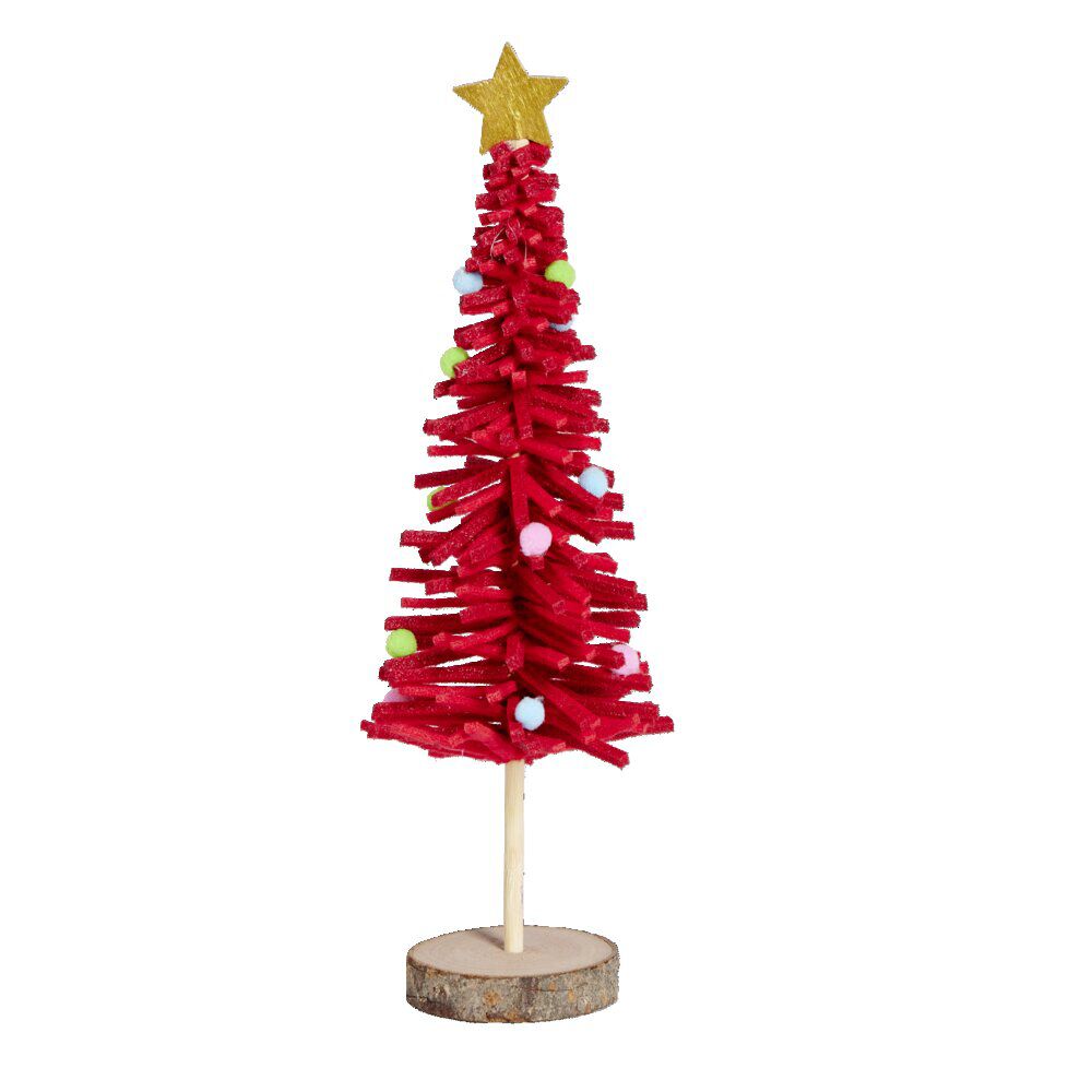 Sapin en feutrine et bois à poser H25cm - 4 modèles