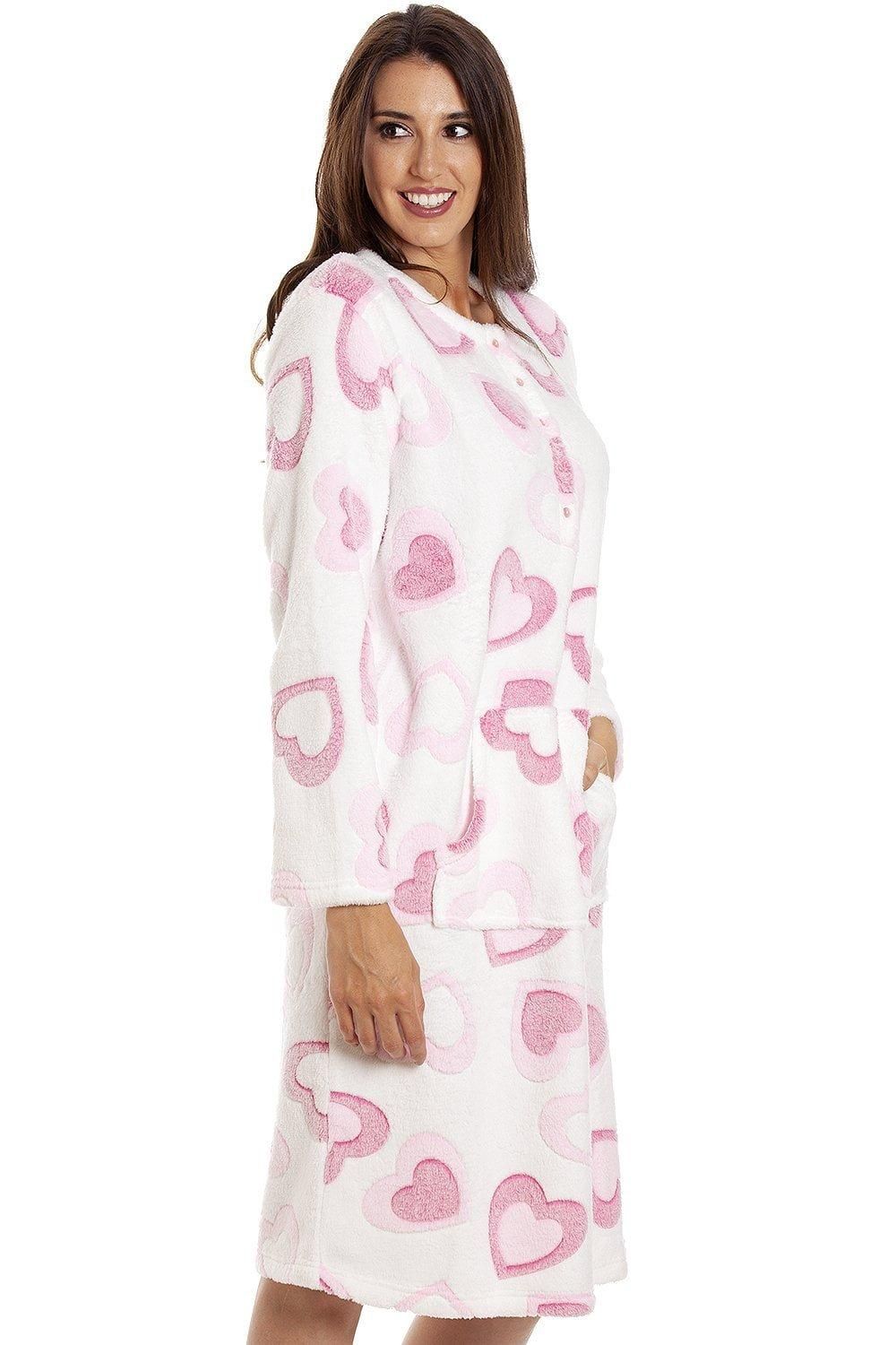 Camille Heart Print Supersoft Fleece Lounger