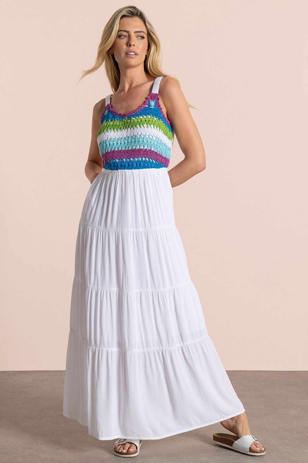 Klass. Crochet Trim Maxi Dress