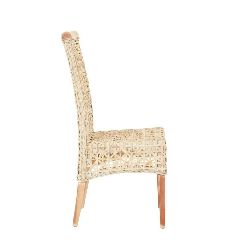 DORIS - Chaise en rotin pour salon beige