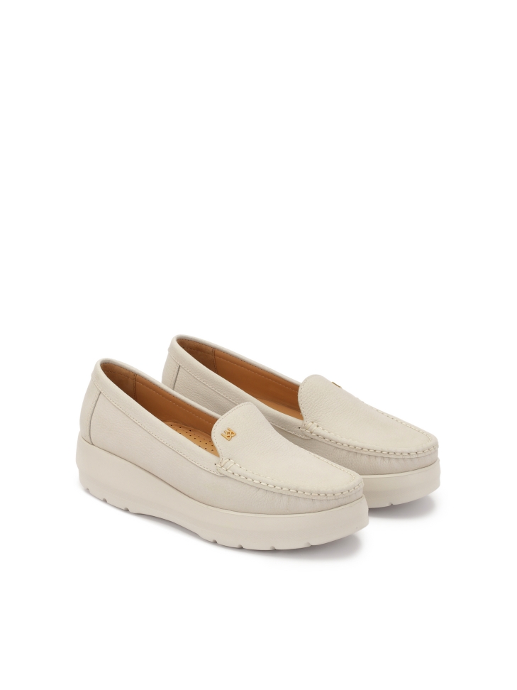 Nubuck loafers with thick sole