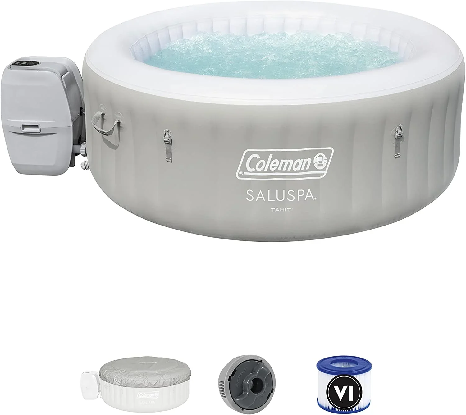 Inflatable Hot Tub Spa, 2-4 Person AirJet Spa(4+ Capacity (Forest Green)/Hot Tub)