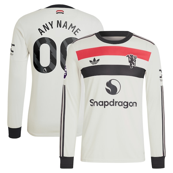 Manchester United adidas Originals  2024/25 Third Custom Authentic Long Sleeve Jersey - Cream
