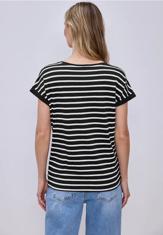 Dropped Shoulder T-Shirt mit Streifen