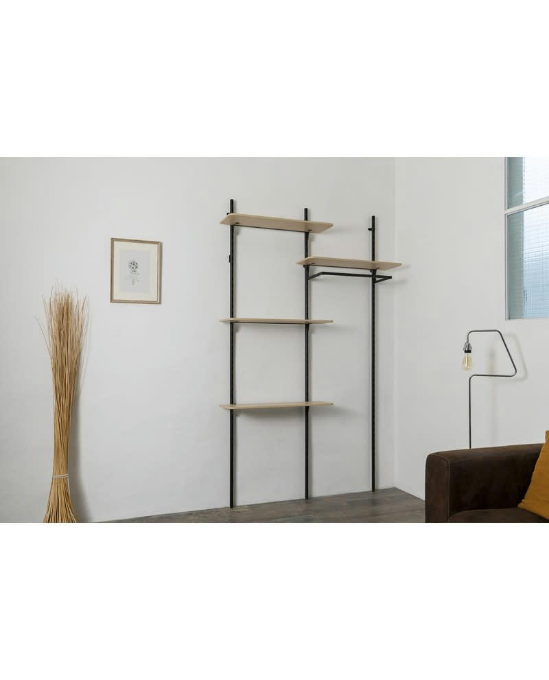 KALI - Meuble dressing bibliothèque  modulable  design industriel  4 étagères