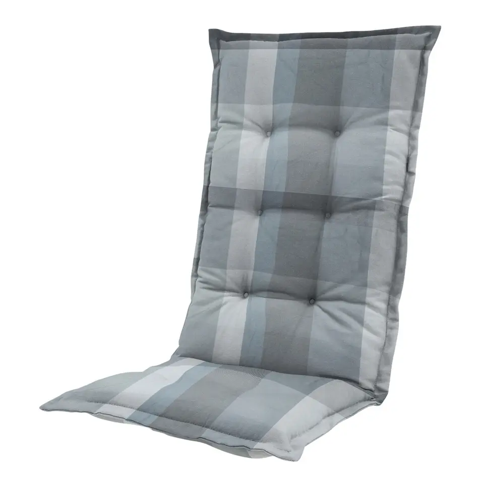 Madison - Tuinstoelkussen Hoge Rug Sya grey - Ca. 123x50 cm - Set van 4