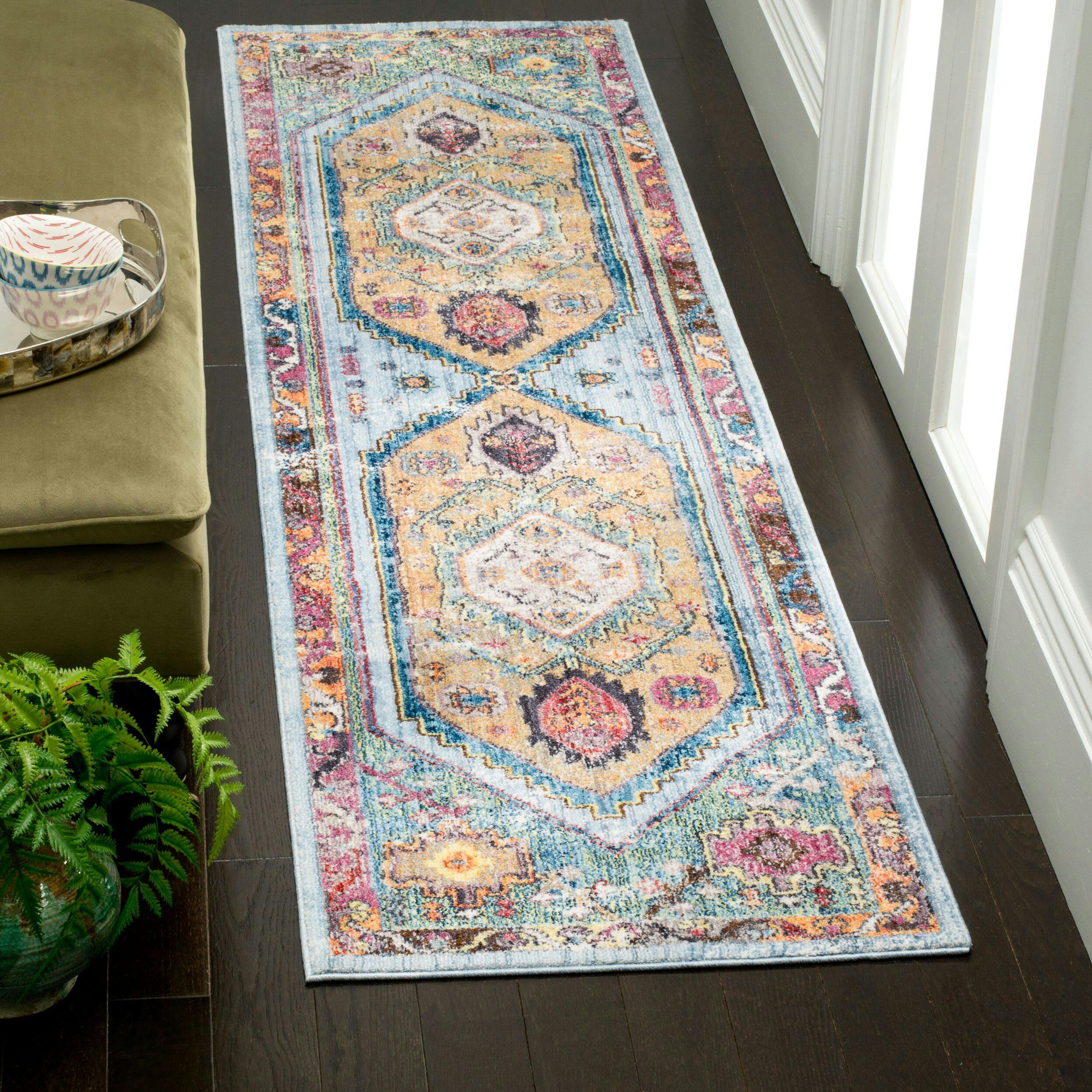 Safavieh Bristol 346 Rug, Blue/Camel