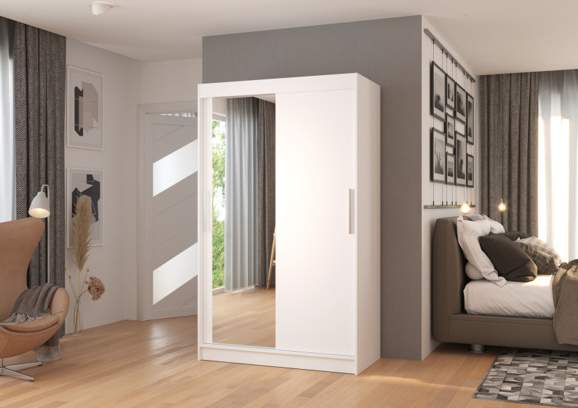Szafa przesuwna z lustrem BARIO 120 White