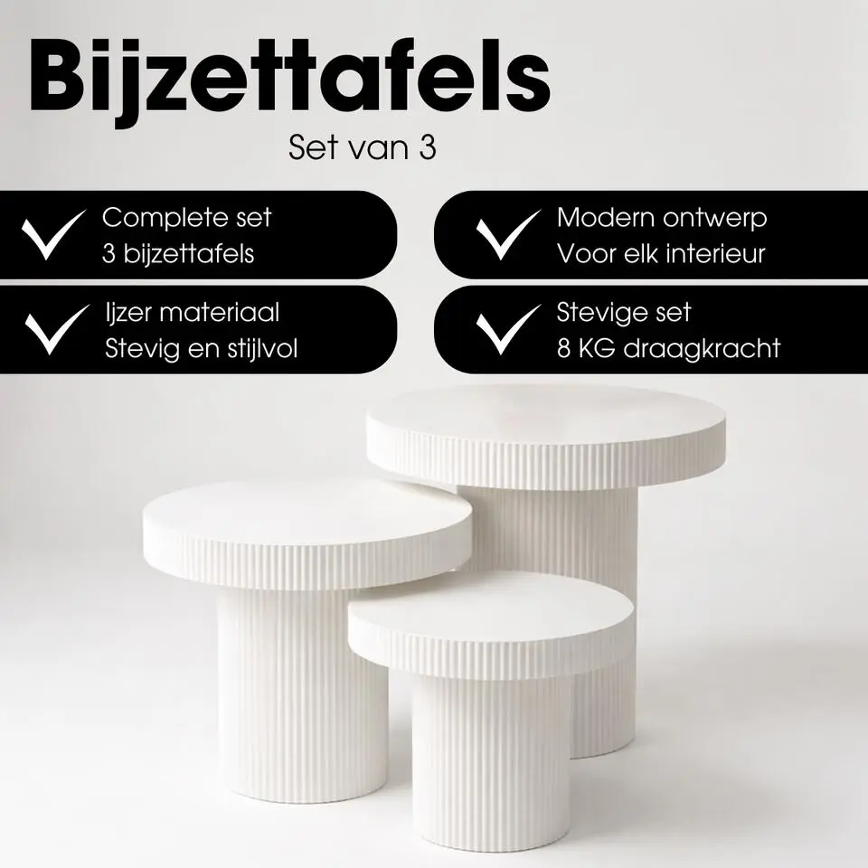 Mica Decorations Lux Bijzettafel - Set van 3