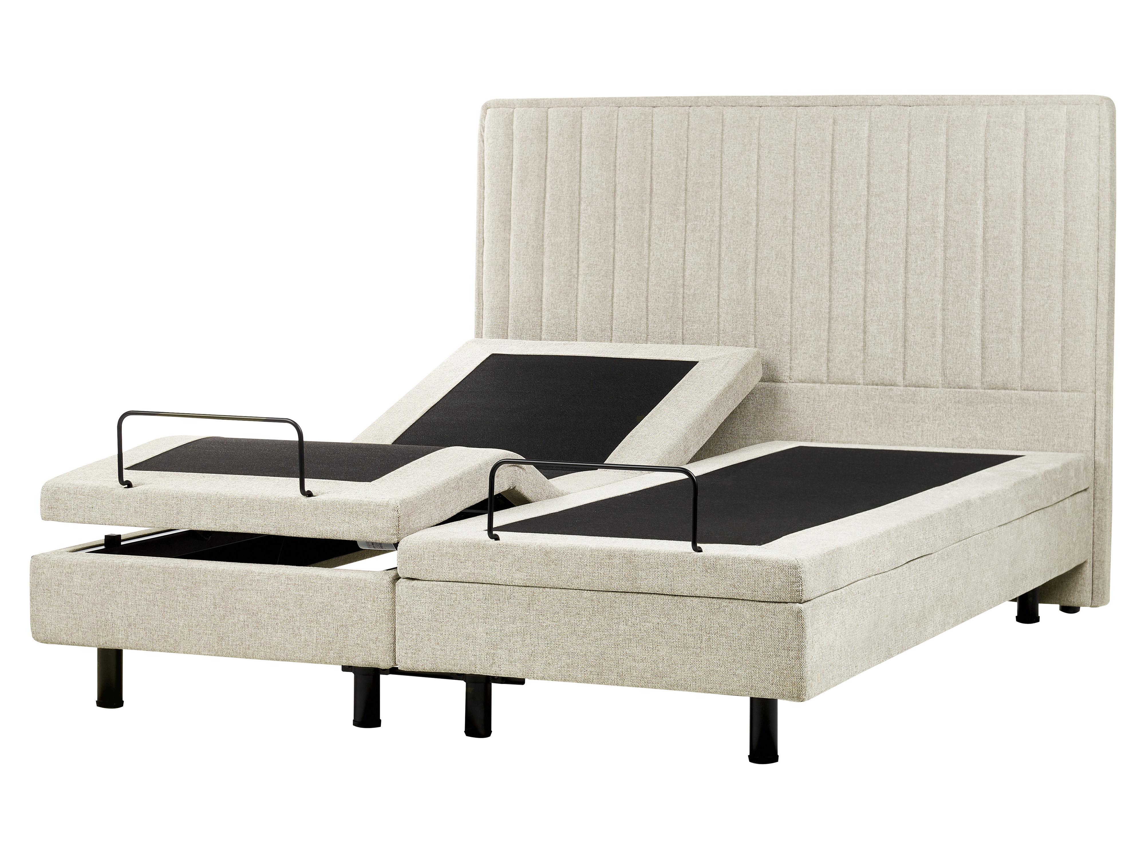 Adjustable Bed Fabric CASTELLAN 160 x 200 cm (EU King Size) Beige