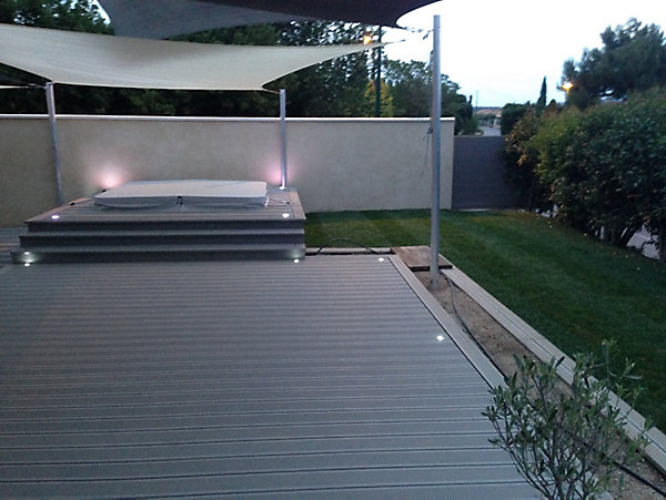Lame terrasse composite Greendeck promo gris ocean L.260 x l.15 cm