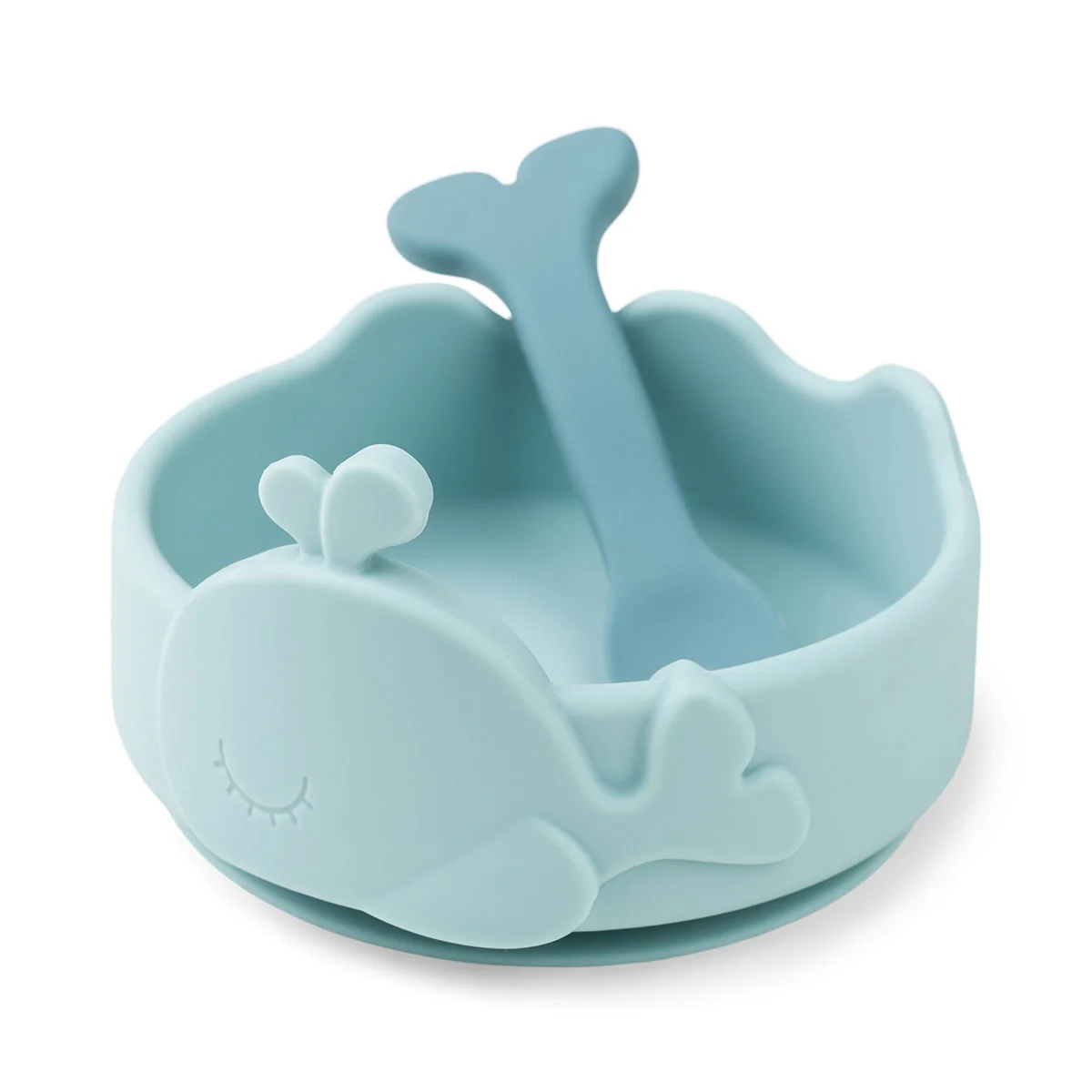 Done by Deer - Silikon Stick & Stay Bowl mit Babylöffel