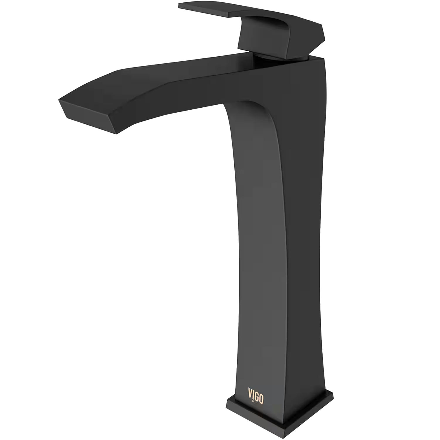 VIGO Blackstonian Single Handle Vessel Single Hole Bathroom Sink Faucet, WaterSense® Certified, Matte Black